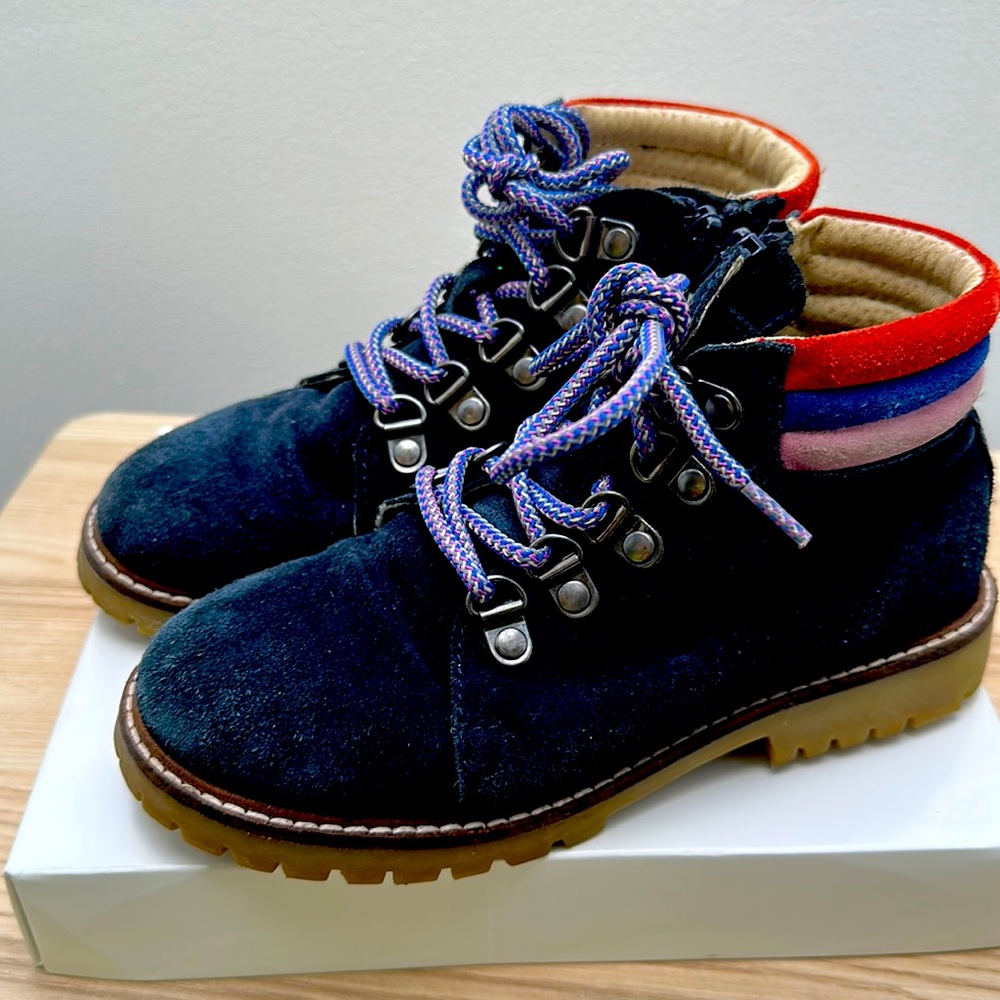 Mini Boden Little Girls Size 31 - Suede Stripe Boots